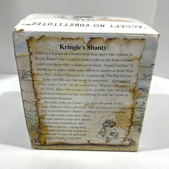 Boyds Bearly-Built Villages Kringles Shanty‎ Winter 2000's Snow Globe Music Box - Picture 6 of 11